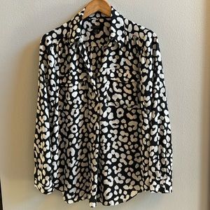 Ann Taylor Cheetah Print Camp Shirt
